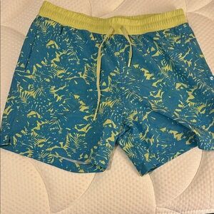 Born Primitive Blue and Yellow Patterned Board Shorts